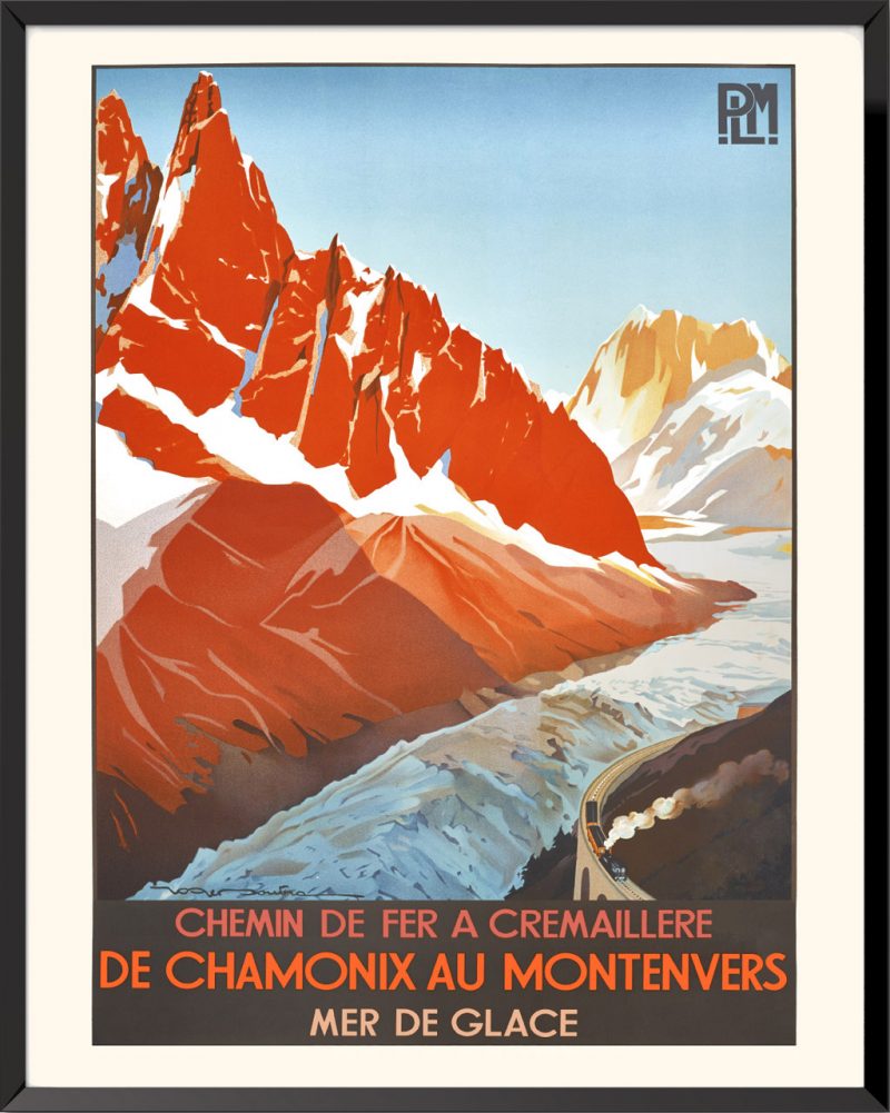 Affiche Chemin de fer Chamonix de Montenvers de Roger Broders