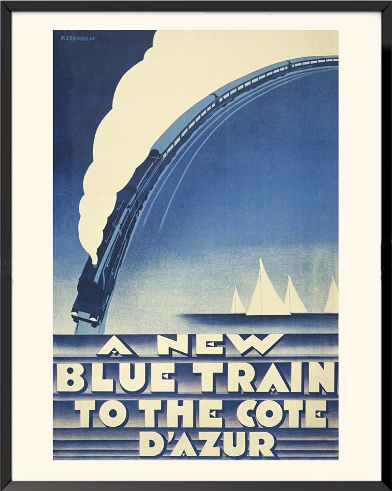 Affiche The New Blue Train to the Côte d'Azur de Pierre Zenobel