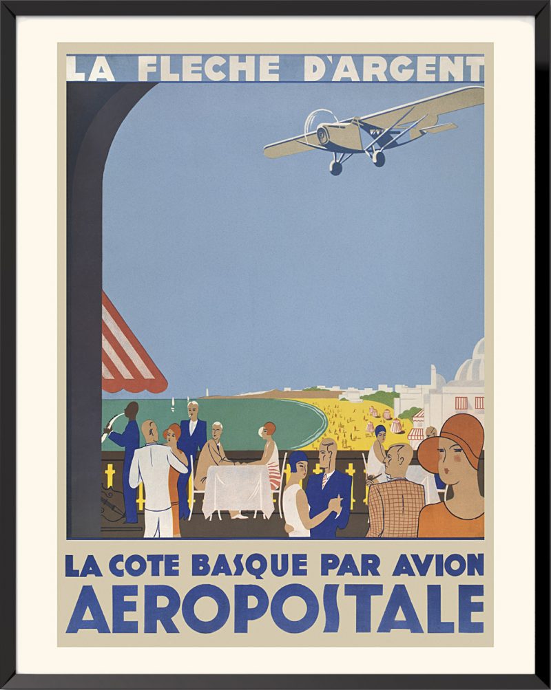 Poster Aéropostale, the Basque Coast by Plane, 1930
