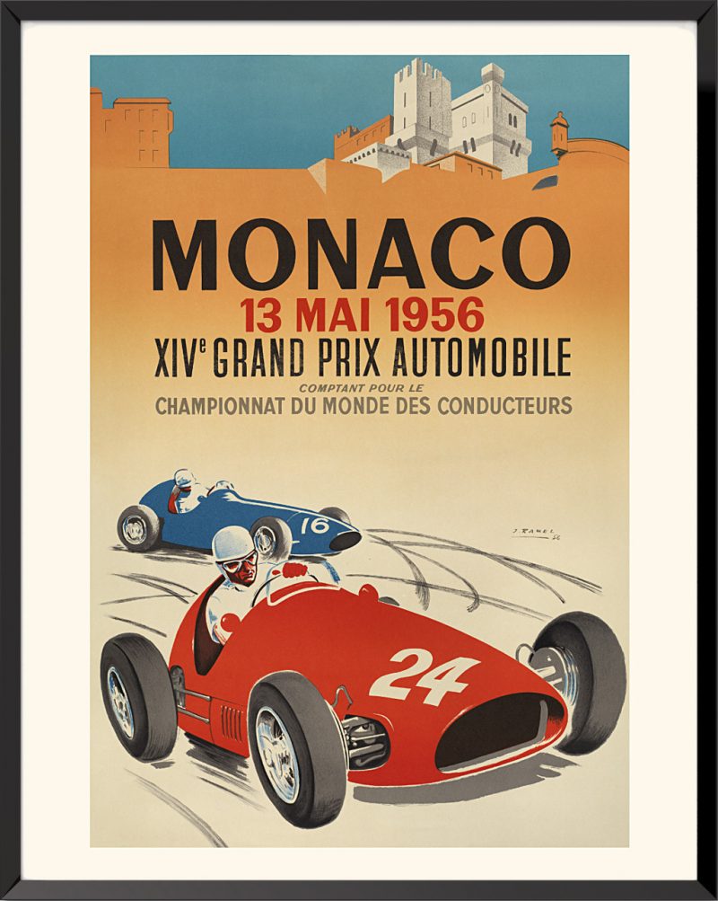 Poster Grand Prix de Monaco, 1956 by Jacques Ramel