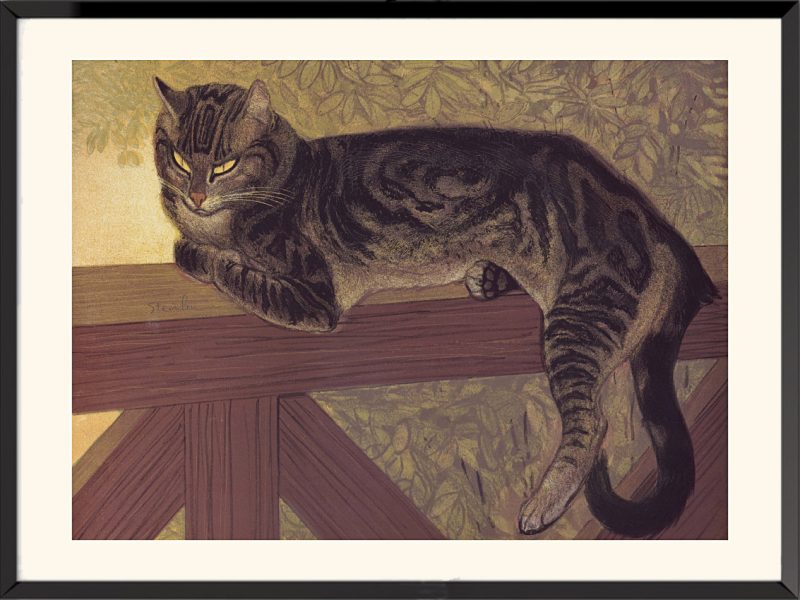 Illustration L’Été, chat sur une balustrade de Théophile-Alexandre Steinlen