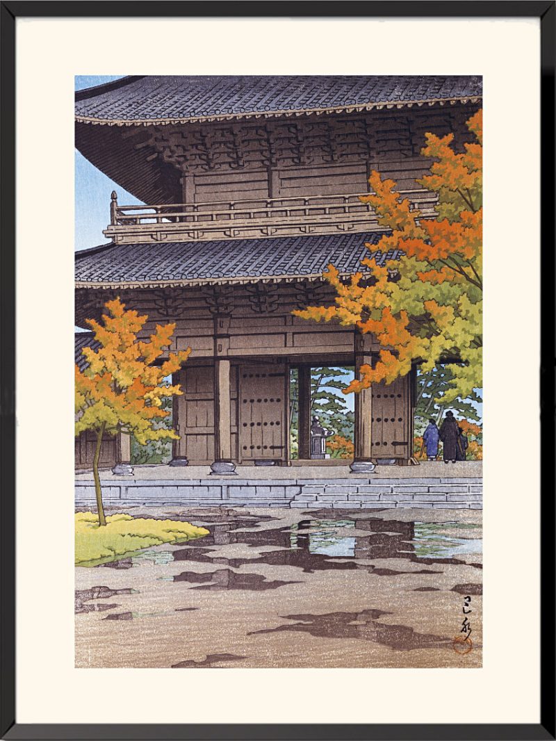 Estampe Averse d’automne au Temple Nanzenji à Kyoto de Kawase Hasui