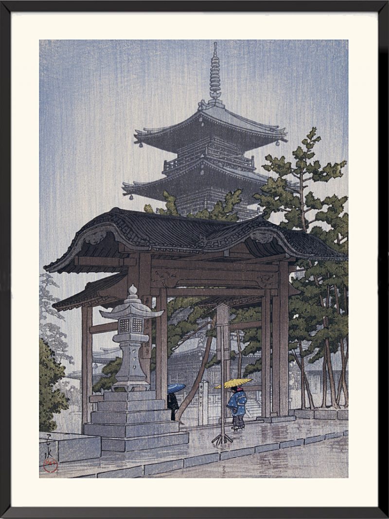 Estampe Le Temple du Zentsuji à Sanshu de Kawase Hasui