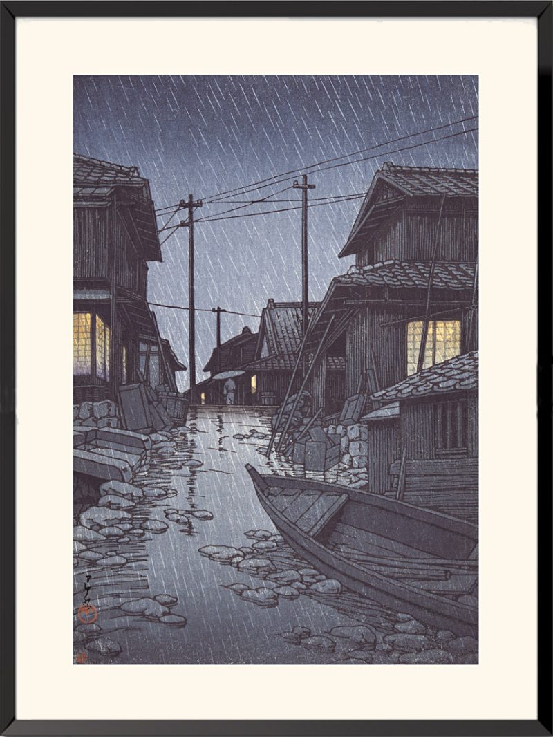 Estampe Pluie du soir à Kawarago de Kawase Hasui