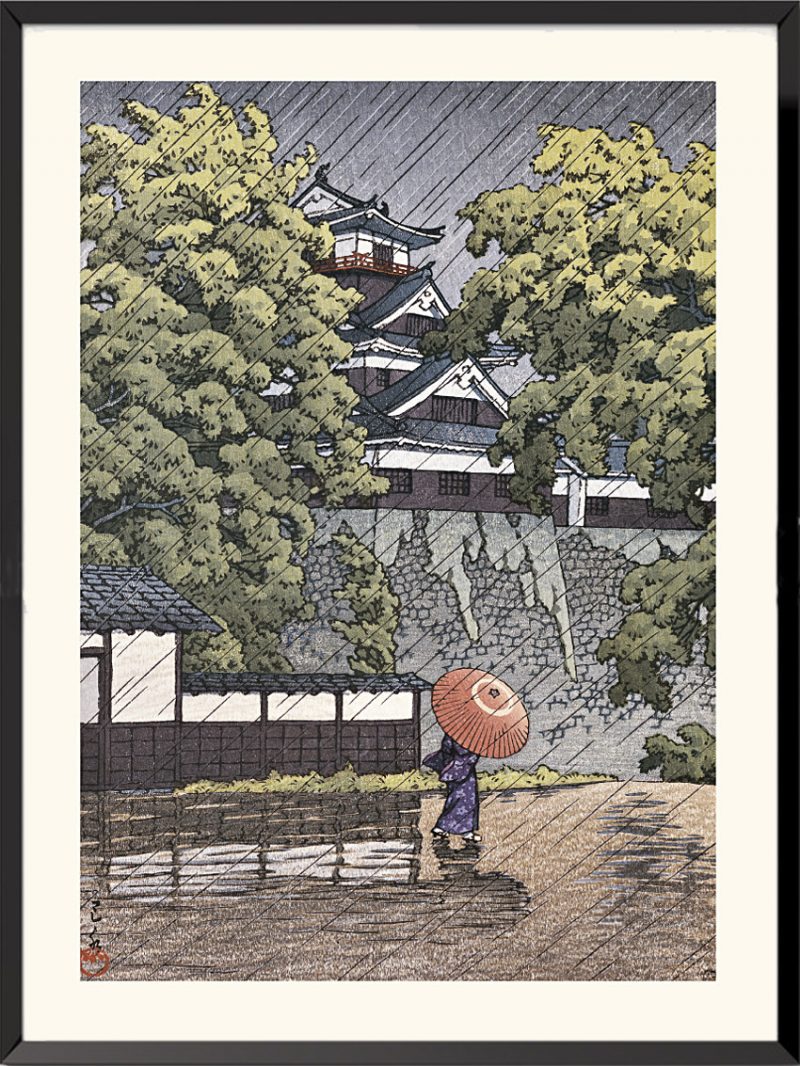 Espampe Tourelle d’Udo au château de Kumamoto de Kawase Hasui