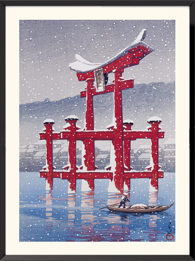 Estampe Neige sur Miyajima de Kawase Hasui