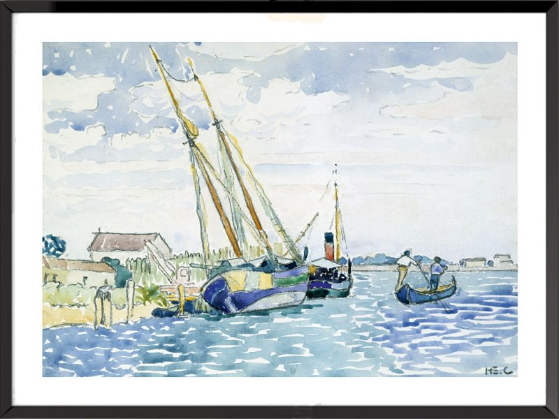 Illustration Bateaux près de Venise d'Henri-Edmond Cross