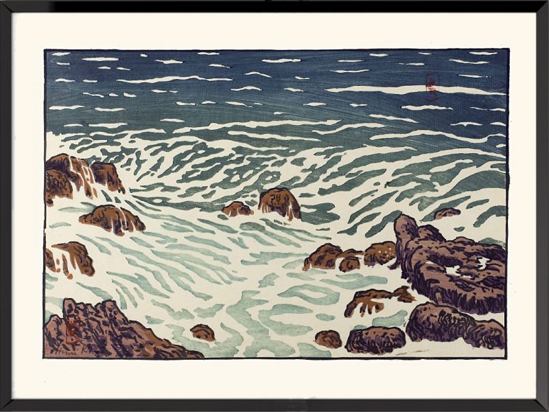 Illustration La mer, étude de vagues d'Henri Rivière