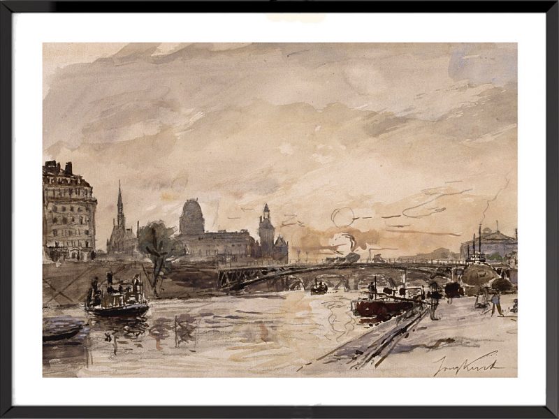 Illustration Vue des quais de la Seine à Paris de Johan Barthold Jongkind