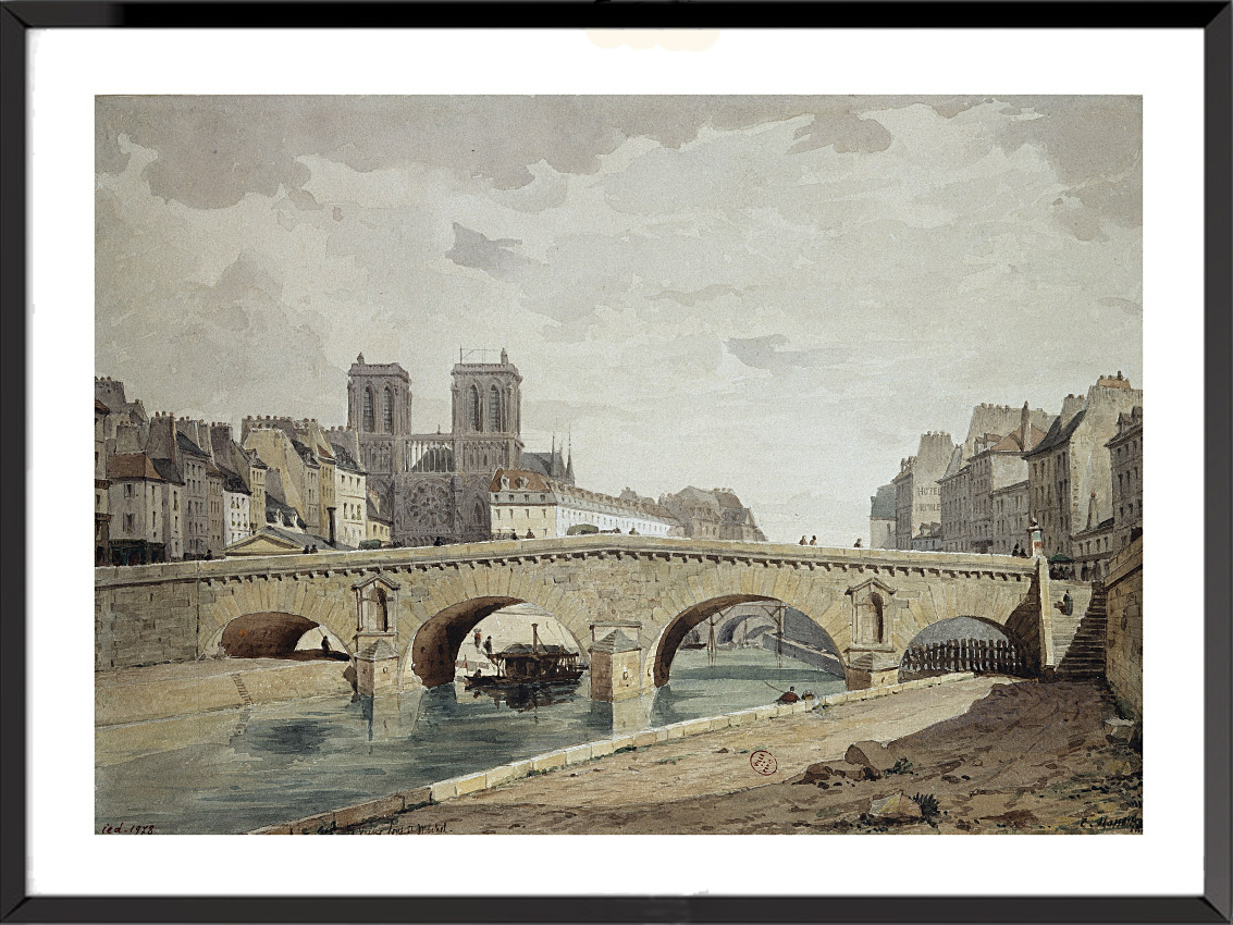 Illustration Paris, Le vieux pont Saint-Michel de Louis-Martial-Théodat Masson