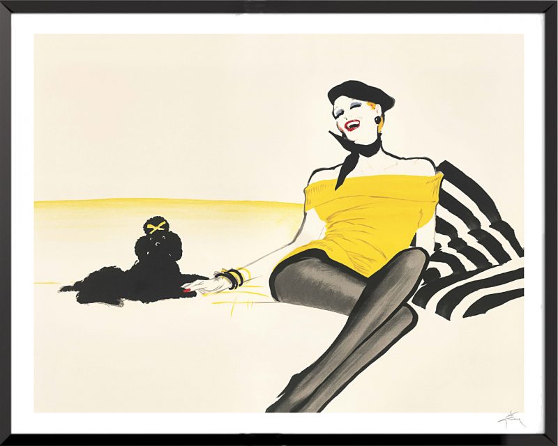 Illustration Femme au caniche de René Gruau