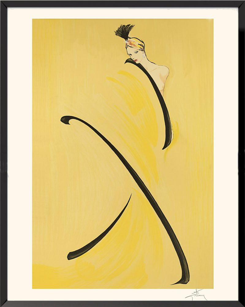 Illustration Femme en jaune de René Gruau
