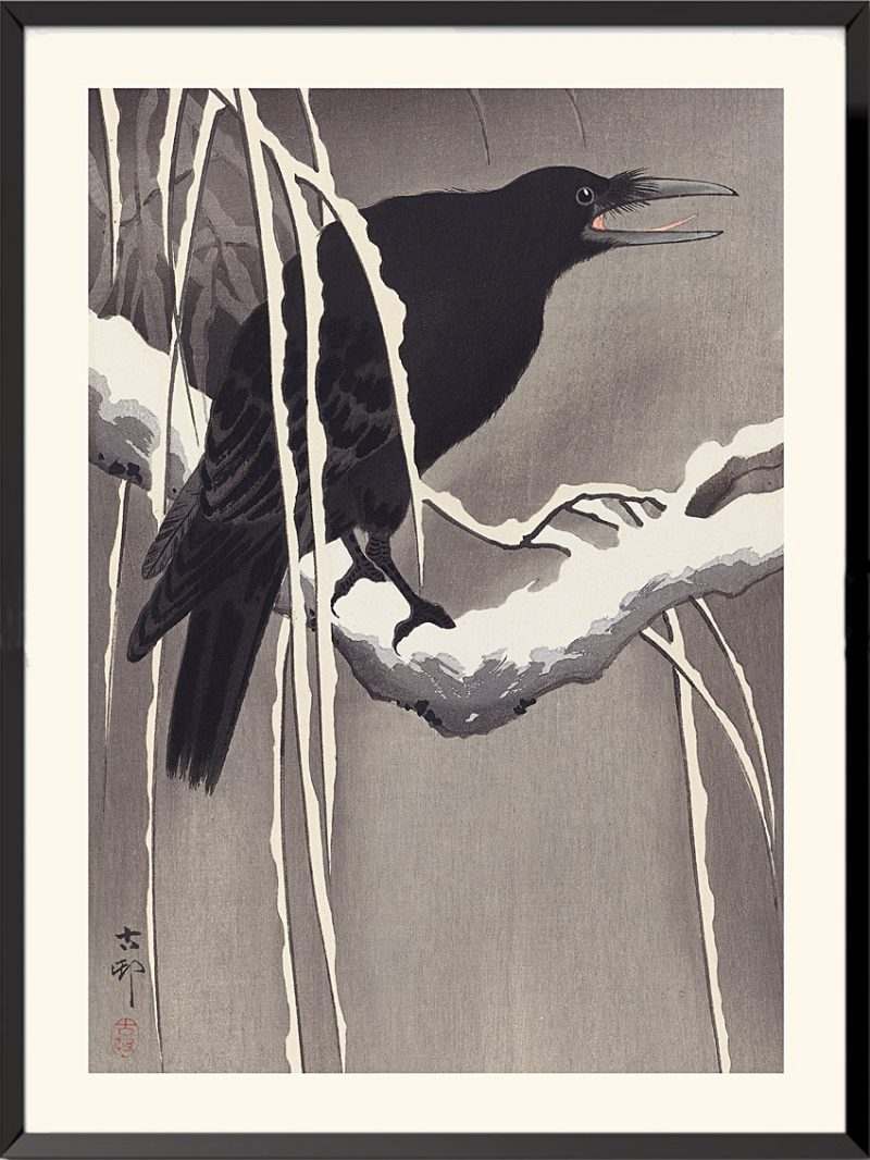 Estampe Great Raven by Ohara Koson