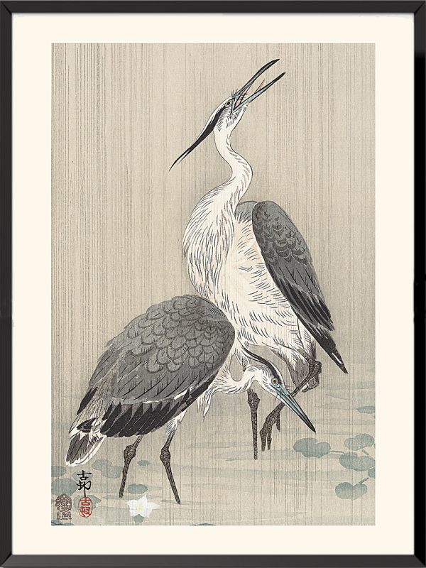 Gray Herons prints by Ohara Koson