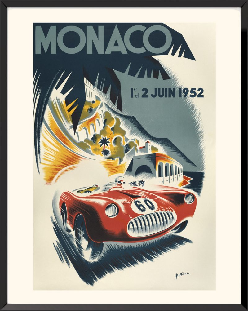 Poster Monaco 1952 by bernard Minne
