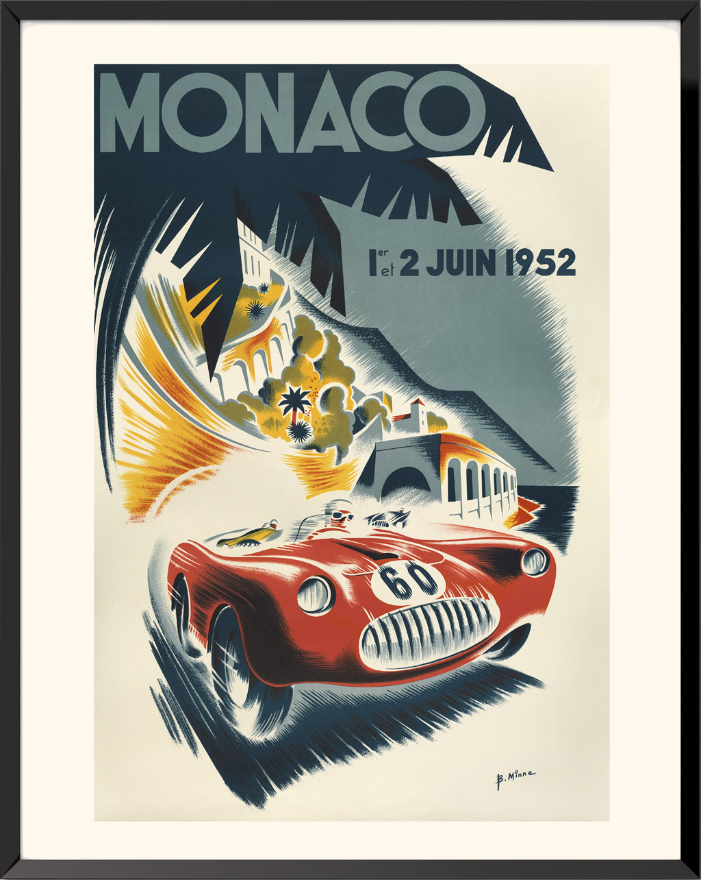 Poster Monaco 1952 by bernard Minne