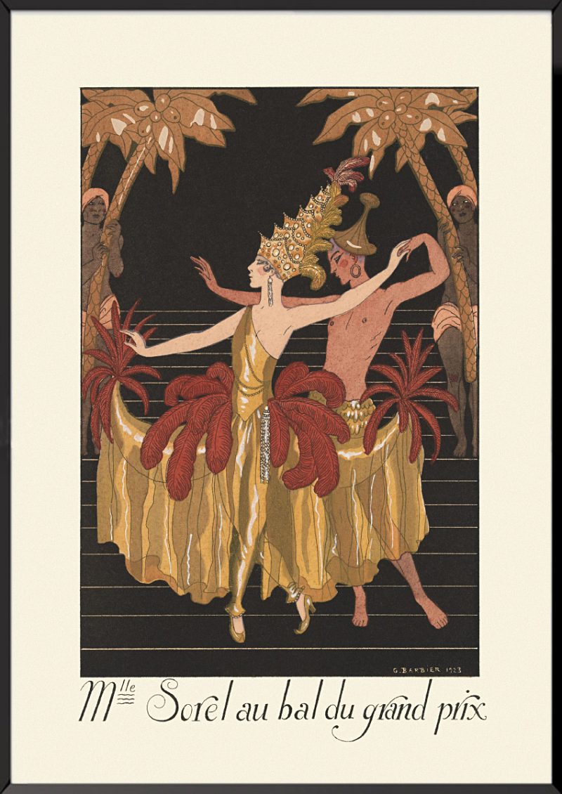 Illustration Georges Barbier, Miss Sorel at the grand prix ball