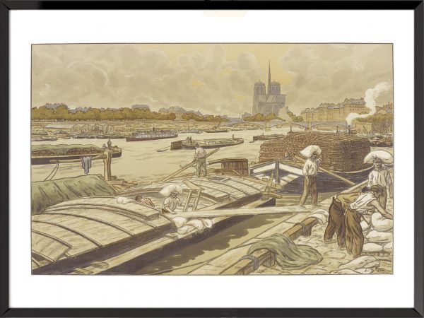 Illustration henri riviere Notre Dame from quai d'Austerlitz, Parisian Landscapes