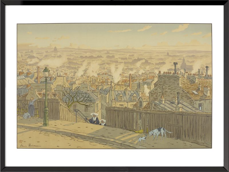 Illustration henri riviere Vue de Montmartre, Paysages parisiens