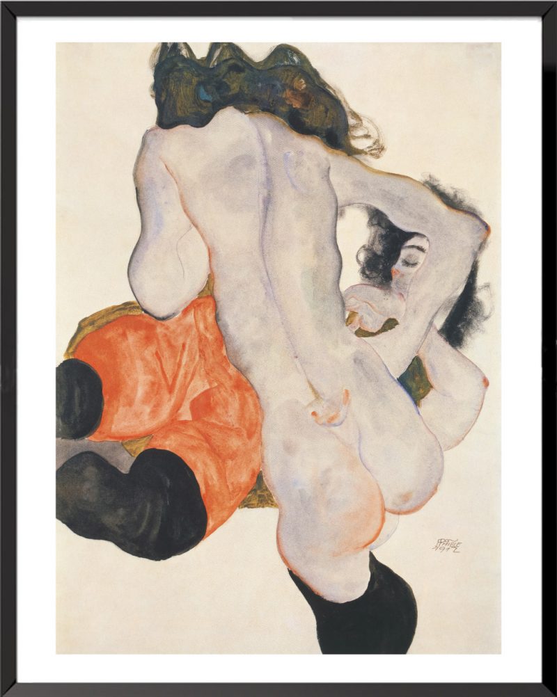 Illustration Egon Schiele, Deux femmes