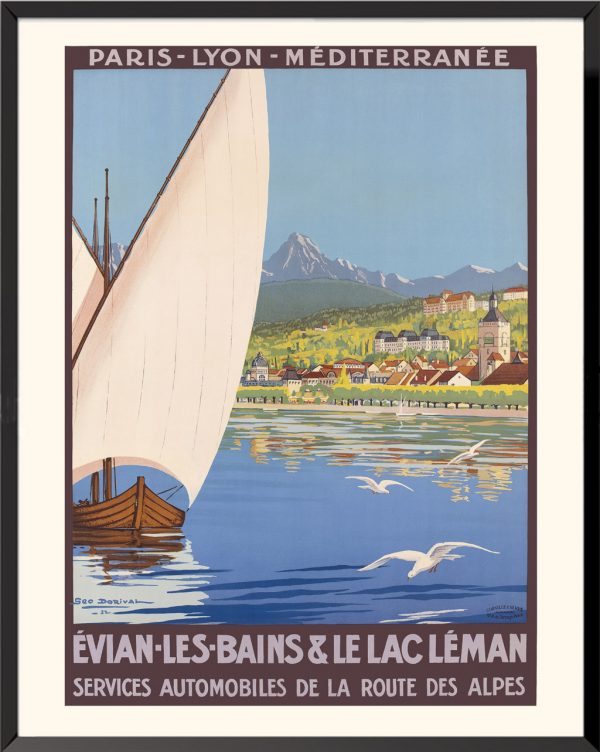 Affiche Evian-les-Bains et le lac Léman par Géo Dorival