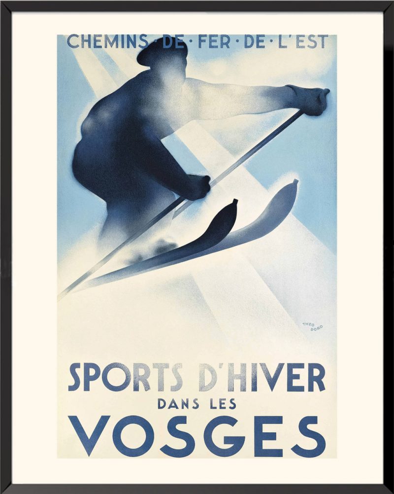 Affiche sports d'hiver dans les Vosges par Théo Doro