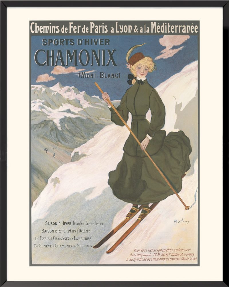 Affiche sports d'hiver Chamonix par Jules Abel Faivre