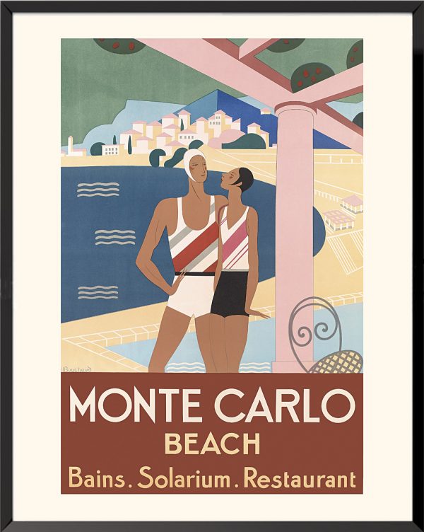 Affiche Michel Bouchaud Monte-Carlo beach