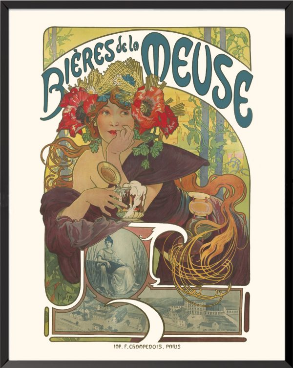 Affiche Bières de la Meuse Alphonse Mucha
