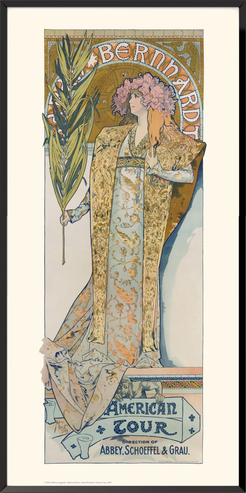 Affiche Sarah Bernhardt American Tour Alphonse Mucha