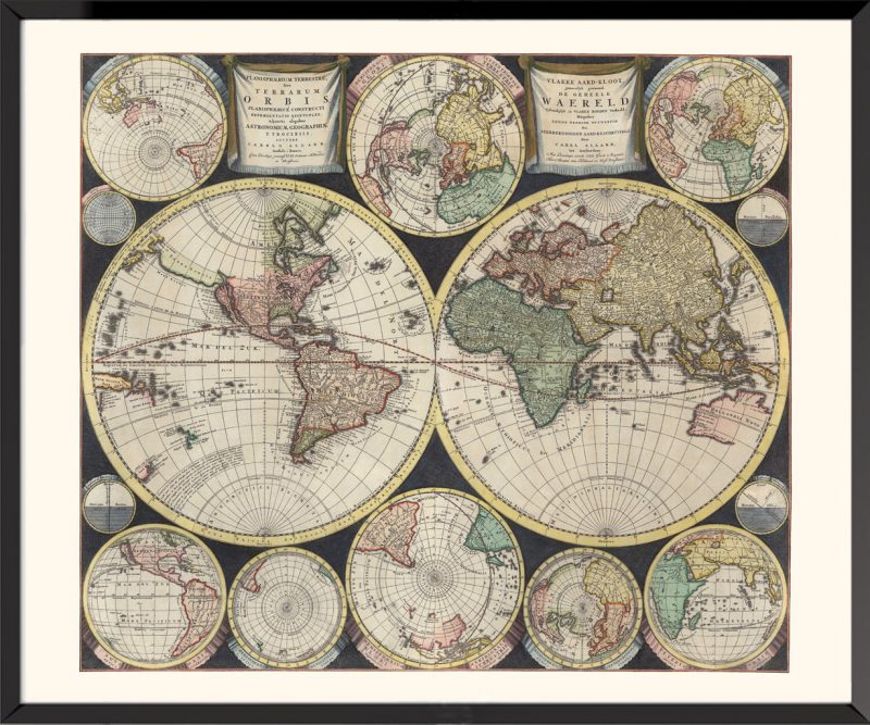 Carte ancienne, planisphère par Carel Allard