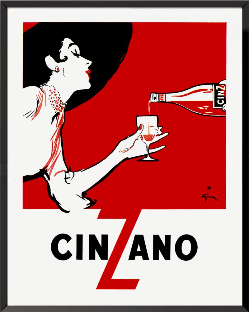 Affiche publicitaire pour l'apéritif Cinzano 1950