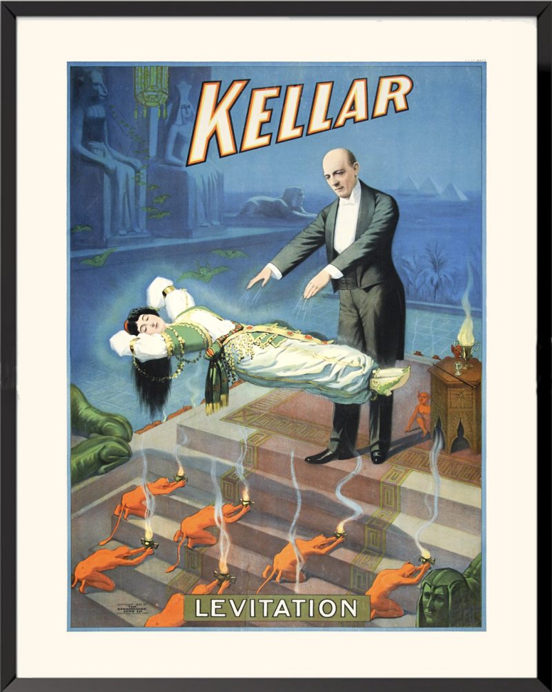 Affiche de spectacle de magie, Kellar-Levitation 1900