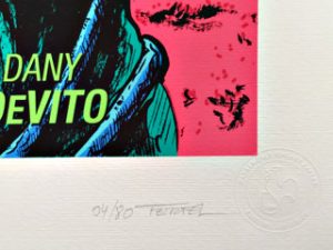 Stamp for the original Mars Attacks poster by Olivier Fertel in tribute to Tim Burton