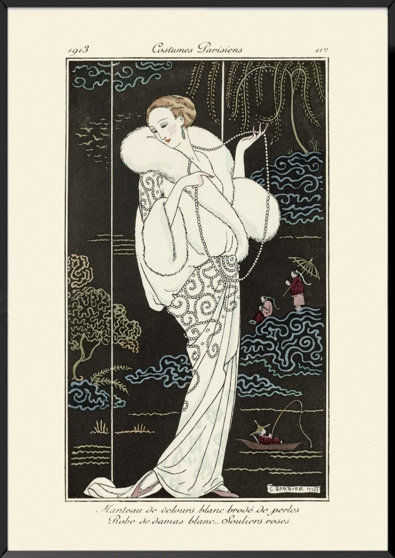 Manteau de velours blanc Journal des dames et des modes