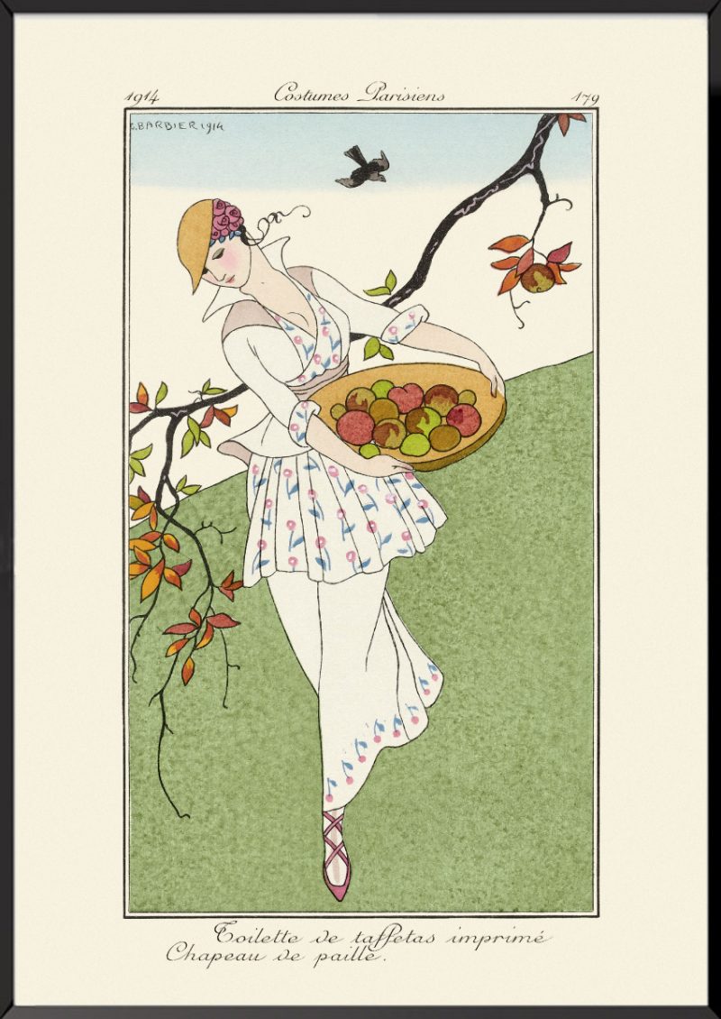 Toilette de taffetas imprimé Journal des dames et des modes