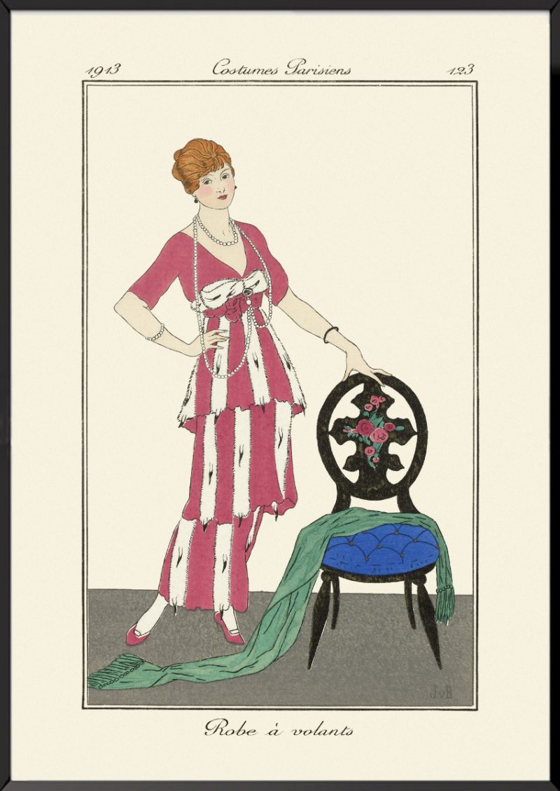 Robe à volants Journal des dames et des modes