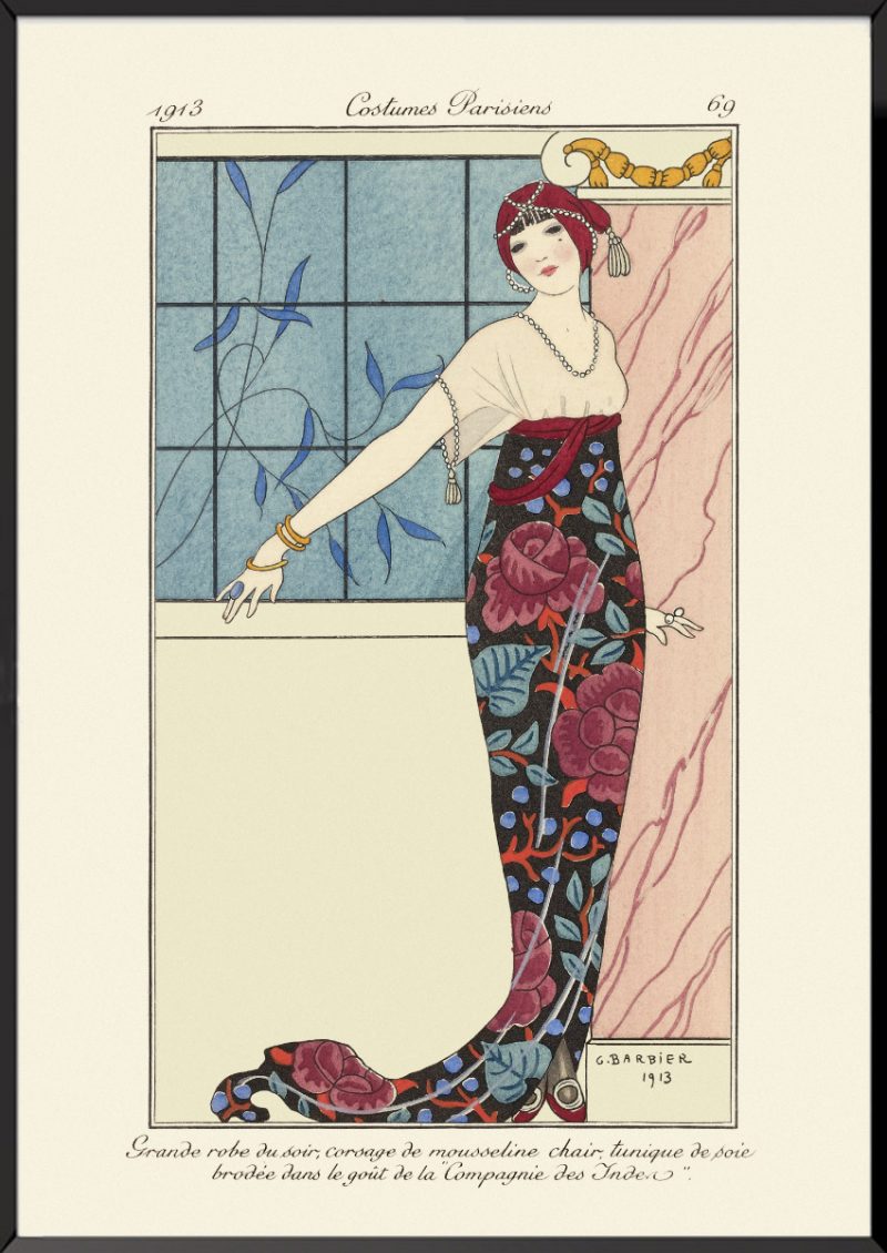 Illustration Journal des dames et des modes Grande robe du soir