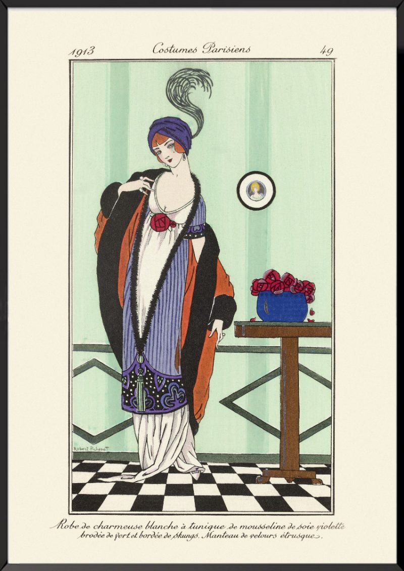 Illustration Robe de charmeuse blanche Journal des dames et des modes