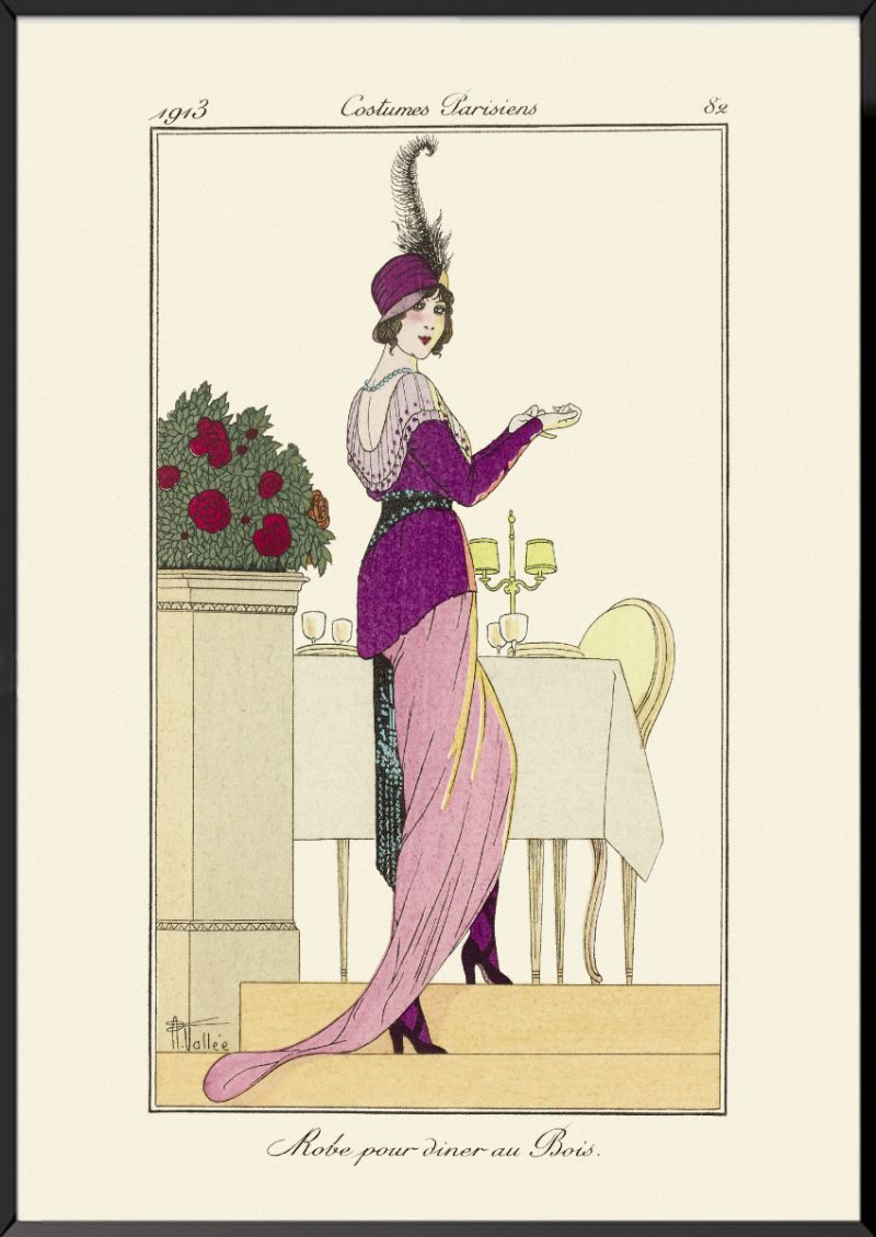 Illustration Robe pour dîner au bois Journal des dames et des modes