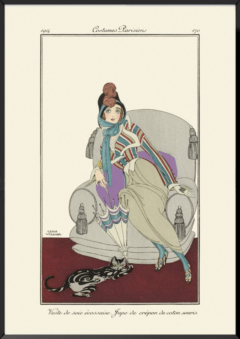 Illustration Veste de soie écossaise Journal des dames et des modes