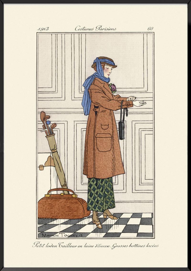 Illustration Petit loden tailleur en laine d'Écosse Journal des dames et des modes