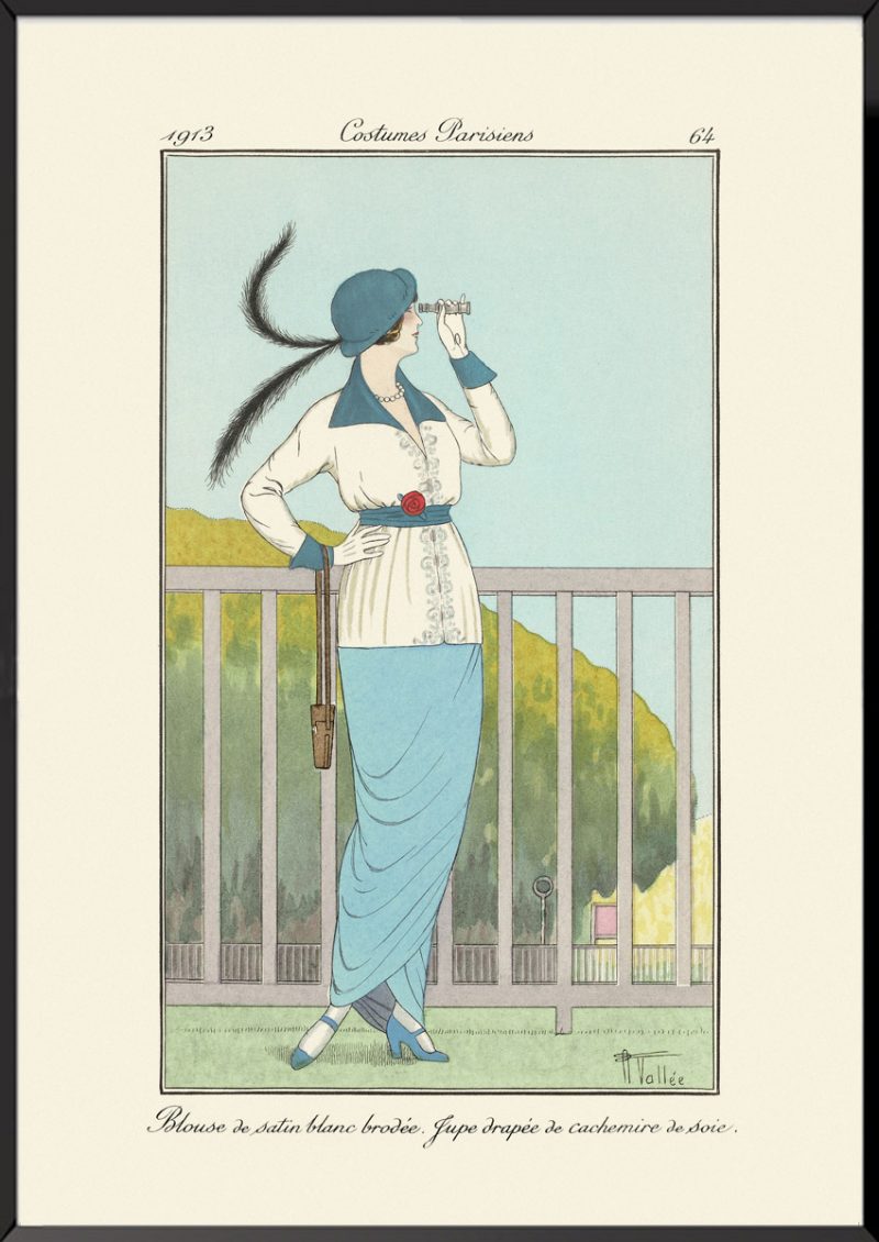Illustration Blouse de satin blanc brodée Journal des dames et des modes