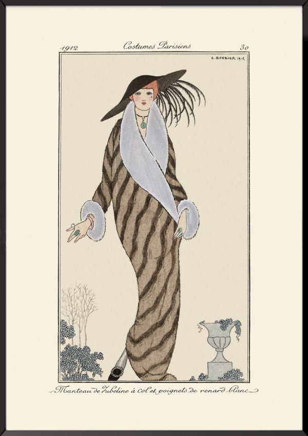 Illustration manteau de zibeline Barbier Journal des dames et des modes