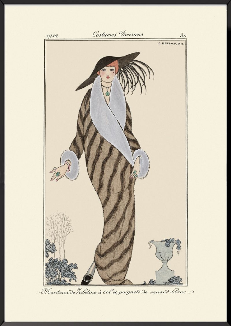 Illustration manteau de zibeline Barbier Journal des dames et des modes