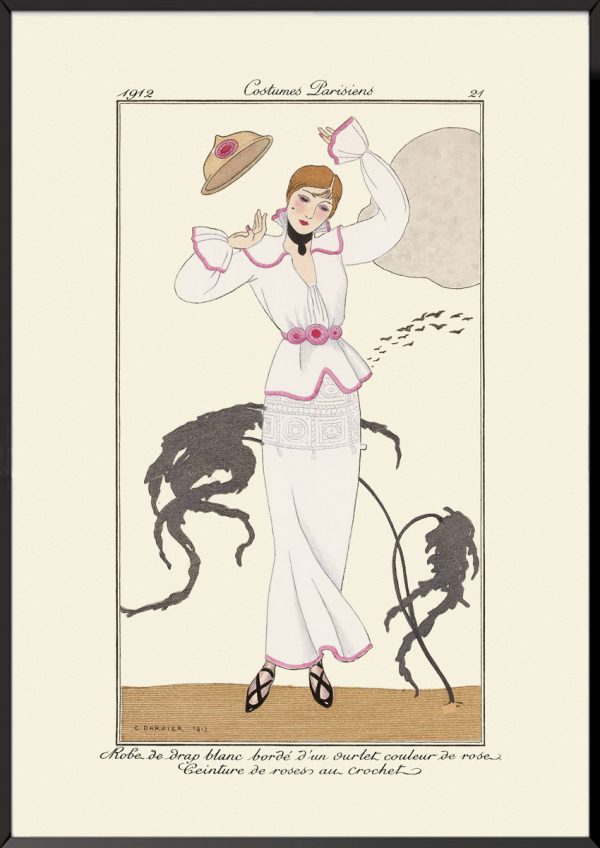 Illustration robe de drap blanc Journal des dames et des modes