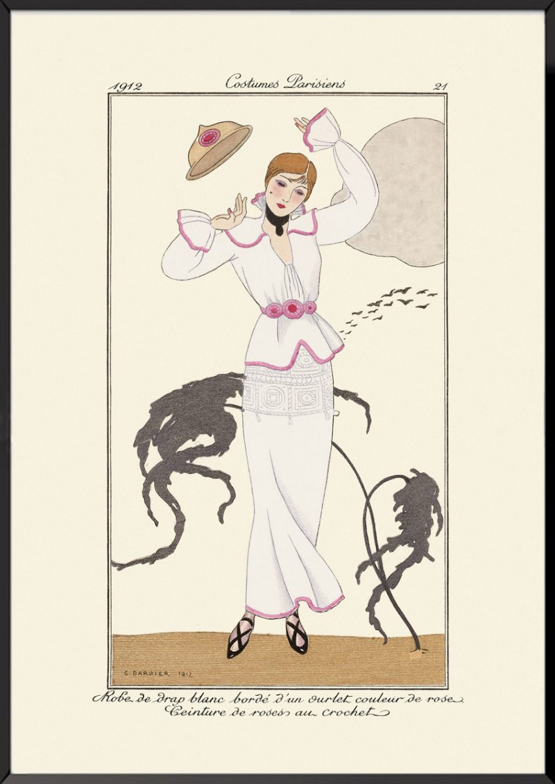 Illustration robe de drap blanc Journal des dames et des modes