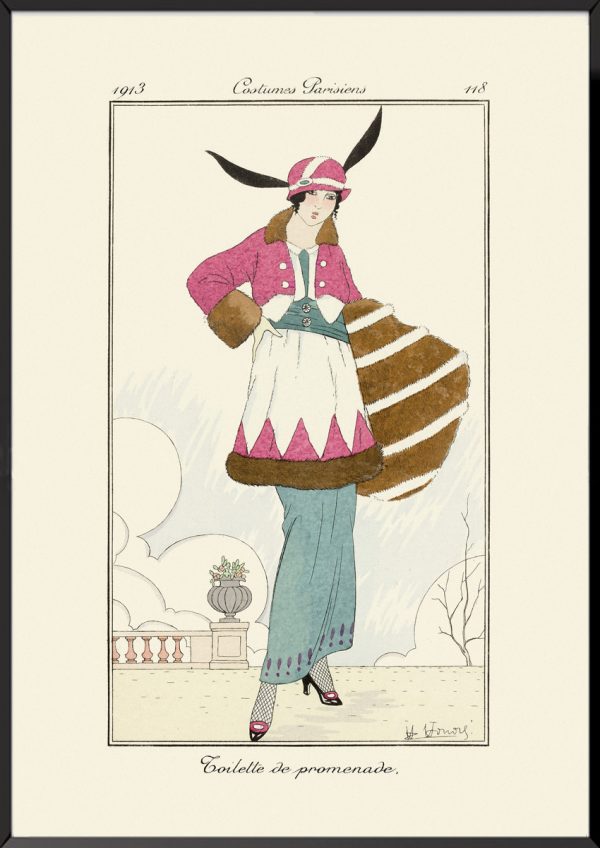 Illustration Toilette de promenade Journal des dames et des modes