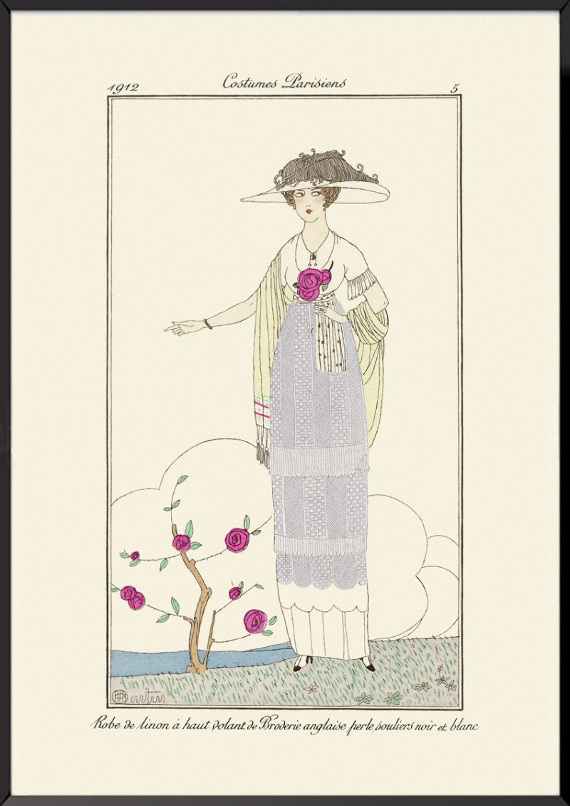 Illustration Charles Martin robe de linon Journal des dames et des modes