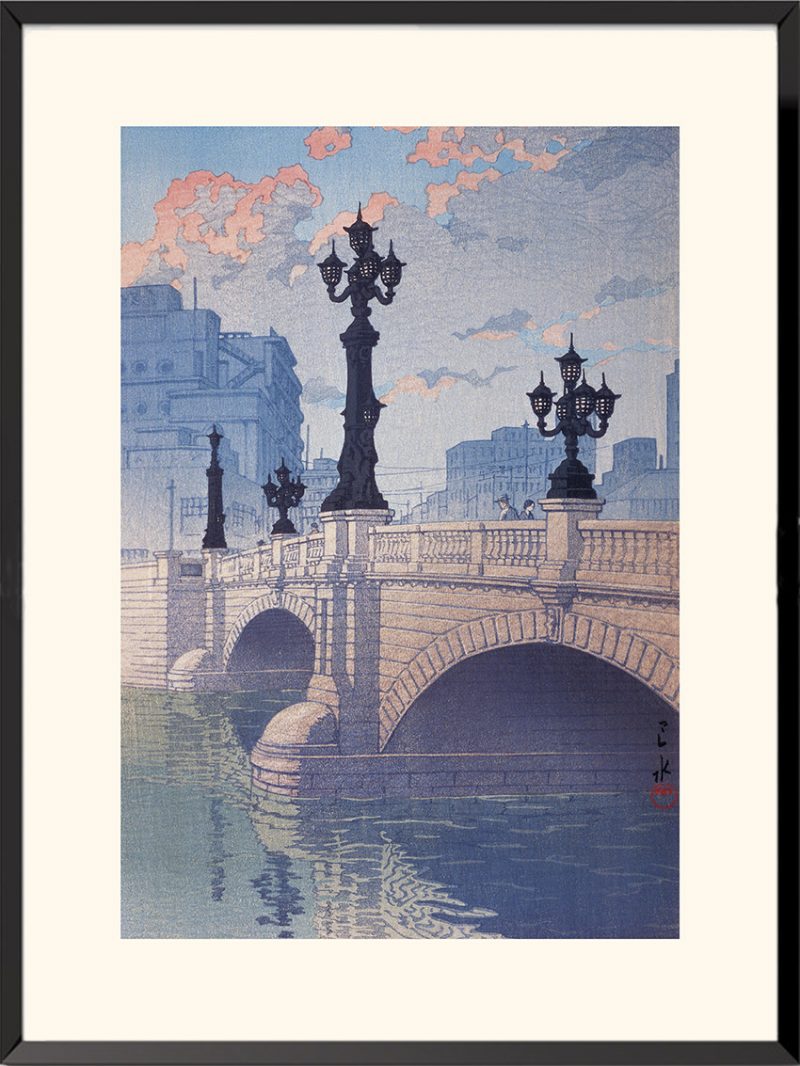 Illustration Crépuscule à Nihonbashi Hasui